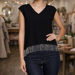 ROMEO & JULIET COUTURE METAL FRINGE TOP ~ NWT